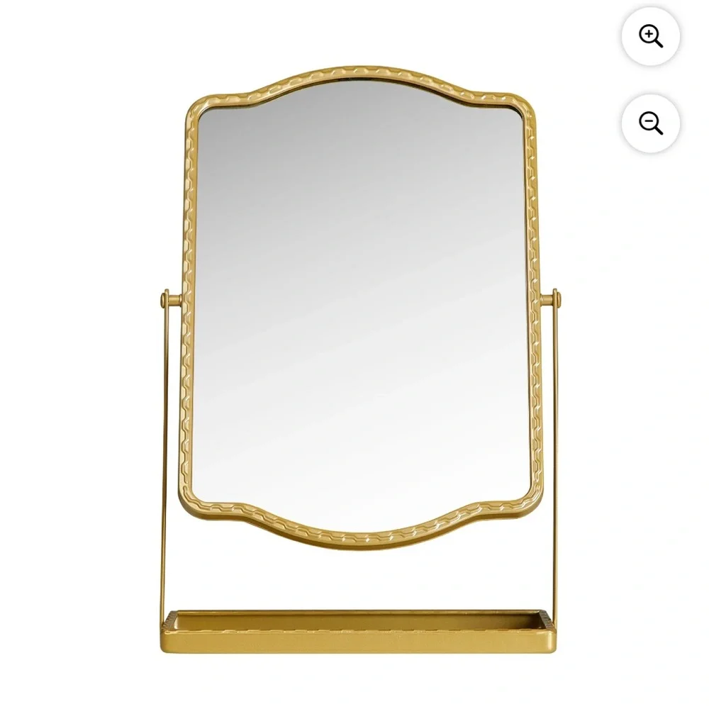 Home Decor Collection Stylehouse Gold Table Mirror with Storage